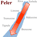 Mappa vento Peler al lago di Garda